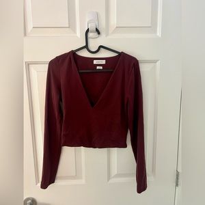 Babaton Maroon crop long sleeve size medium